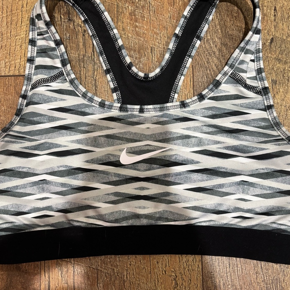 Black and White Nike Dri-Fit Sports Bra